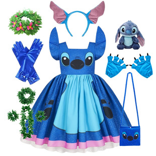 万圣节儿童星际宝贝Lilo史迪奇cos服女童裙史迪仔stitch表演服装