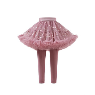 女童打底裤裙裤秋冬新款假两件儿童裤子女孩tutu裙网纱星星蓬蓬裙