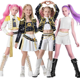 猎魔女团k pop女童衣服打歌服米拉鲁米佐伊万圣节cosplay儿童服装