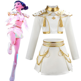KPOP猎魔女团cos服米拉佐伊鲁米打歌服cosplay白皮万圣节儿童服装