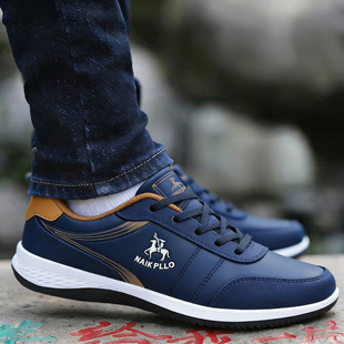 奈客保罗男鞋2026新款春运动鞋软底休闲鞋防水皮面旅游鞋男士鞋子