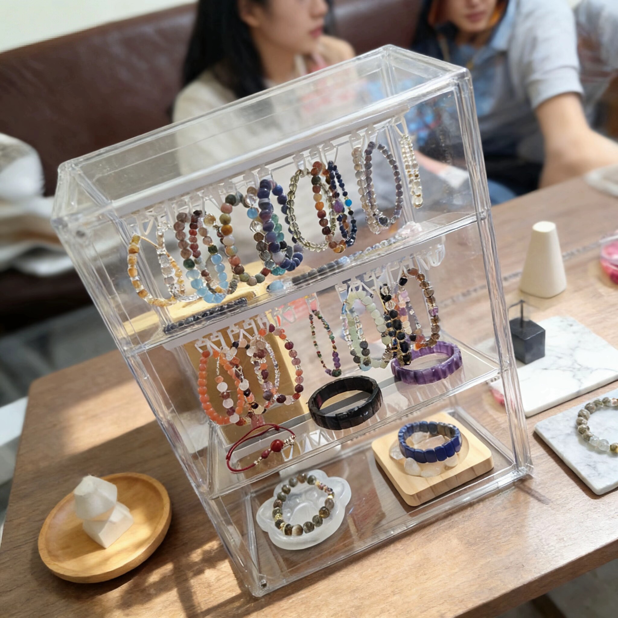 网红透明挂式防尘首饰展示盒