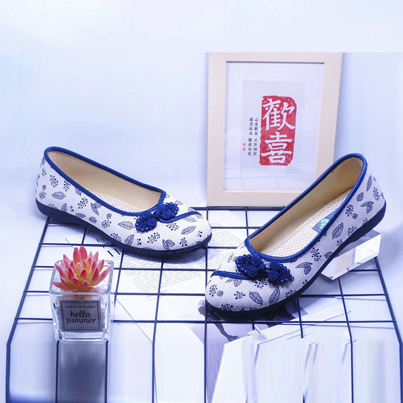 古云轩老北京布鞋女鞋春夏新款绣花鞋休闲舒适软底轻便民族风单鞋