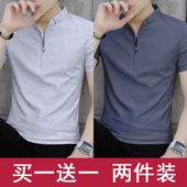 显瘦短袖 捡漏清仓夏季 T恤 纯色翻领t恤休闲Polo衫 潮流男装 男士 短袖