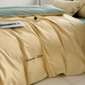 A类60支长绒棉被套229x230x250220素色纯棉被罩全棉被单三件套248