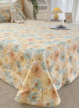 定做100%全棉床单单件加大245270碎花夏季清新薄纯棉斜纹被单订制