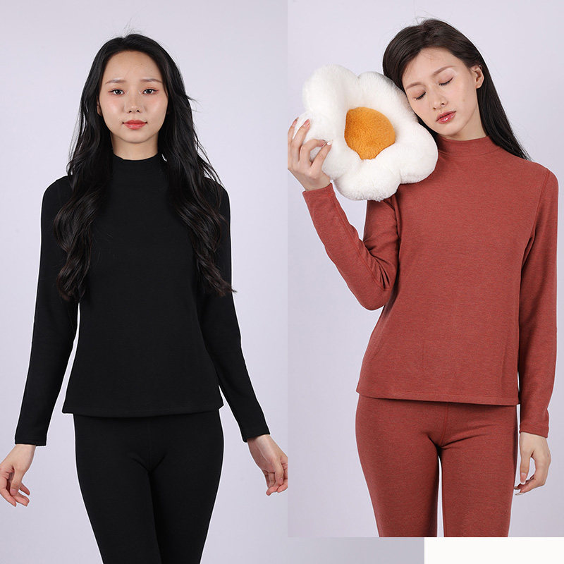 正品欧林雅竹纤维双面双色磨毛女士中领单衣羊绒保暖上衣FPD9213Y