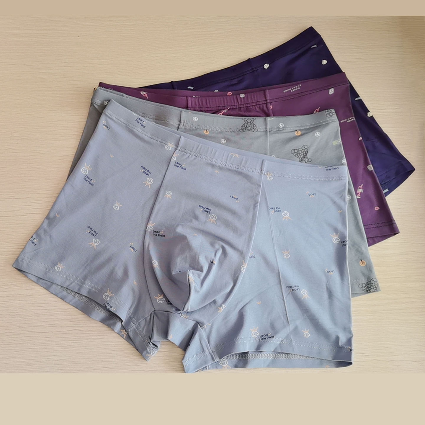 4条特惠装 正品欧林雅竹纤维抑菌男士中腰平角透气男内裤NNH2131