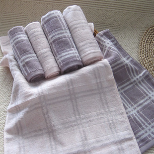 新品 正品欧林雅竹纤维格子纹提花毛巾脸巾美容巾澡巾洁面巾 方巾