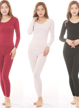 新款 欧林雅竹纤维速暧绒毛圈保暖女士内衣 美体打底套装FP95228