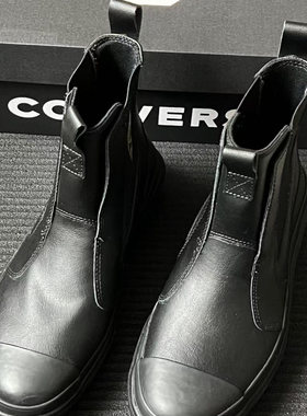 CONVERSE匡威Allstar皮质拼接男女高帮厚底增高鞋切尔西靴A08453C