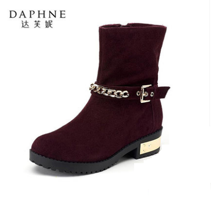 Daphne/´ïܽÄÝÕýƷţƤ¶ÌÑ¥·½¸úÂí¶¡Ñ¥ÊæÊʽðÊô¿Û´øÖÐͲŮЬ