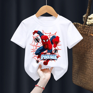 蜘蛛侠儿童短袖 男童幼童半袖 新款 T恤夏季 上衣中大童卡通印花t恤潮