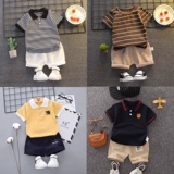 Летняя летняя одежда, нарукавники, летний комплект для мальчиков, короткий рукав, в корейском стиле, детская одежда, 01-2-3 лет