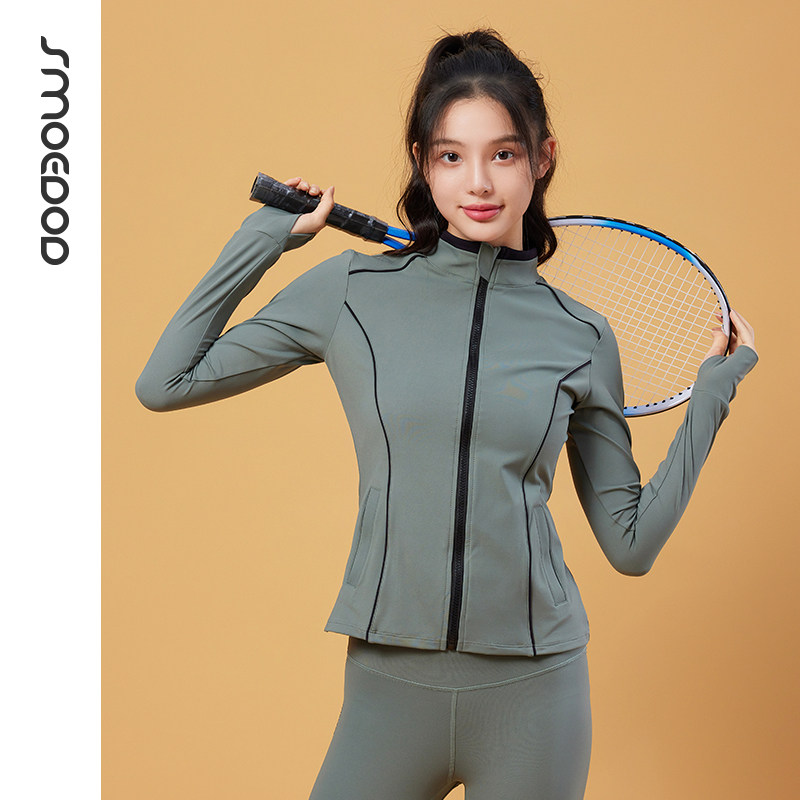 水沐伊朵2025新款秋冬瑜伽服外套女长袖户外运动健身修身瑜伽上衣