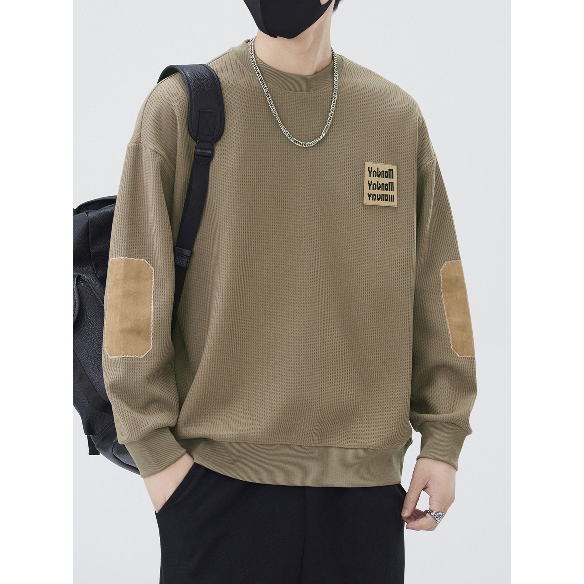 高级感重磅卫衣男春秋季新款潮牌圆领打底衫上衣宽松纯棉长袖t恤