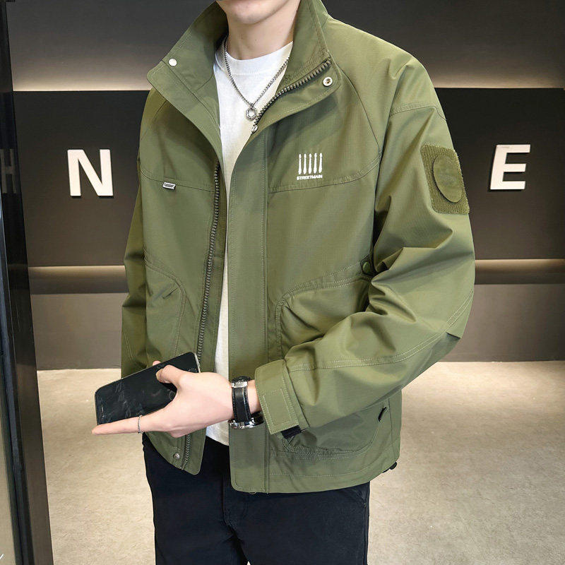 夹克男士春秋季潮牌2026新款微宽松立领工装褂子高级感外套男春装