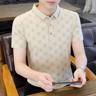 夏季纯棉短袖男t恤潮流韩版翻领男士polo衫夏天半袖带领衣服男装