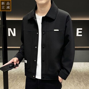品质夹克男款春秋季时尚潮流百搭外套男士帅气翻领休闲男装褂