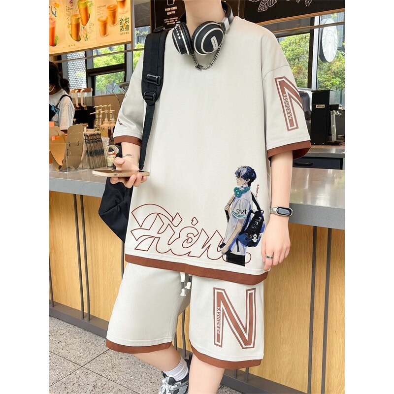 纯棉睡衣男款2026新款夏季青少年大童短袖短裤高中生可外穿家居服