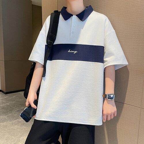 帅气POLO衫青少年大童运动上衣定制服夏季短袖T恤男孩初高中学生