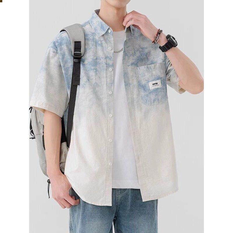 冰感短袖夏季渐变色纯棉五图片