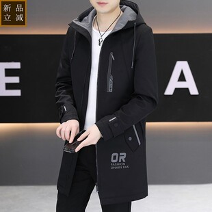 品质风衣男中长款帅气连帽2024春秋新款外套时尚休闲男士披风韩版