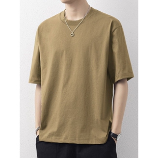 重磅潮牌简约百搭纯棉t恤男士 短袖 男款 夏季 上衣 宽松休闲纯色半袖