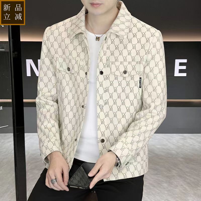 品质外套秋季ins潮牌2025新款男装个性工装上衣男士痞帅修身提花