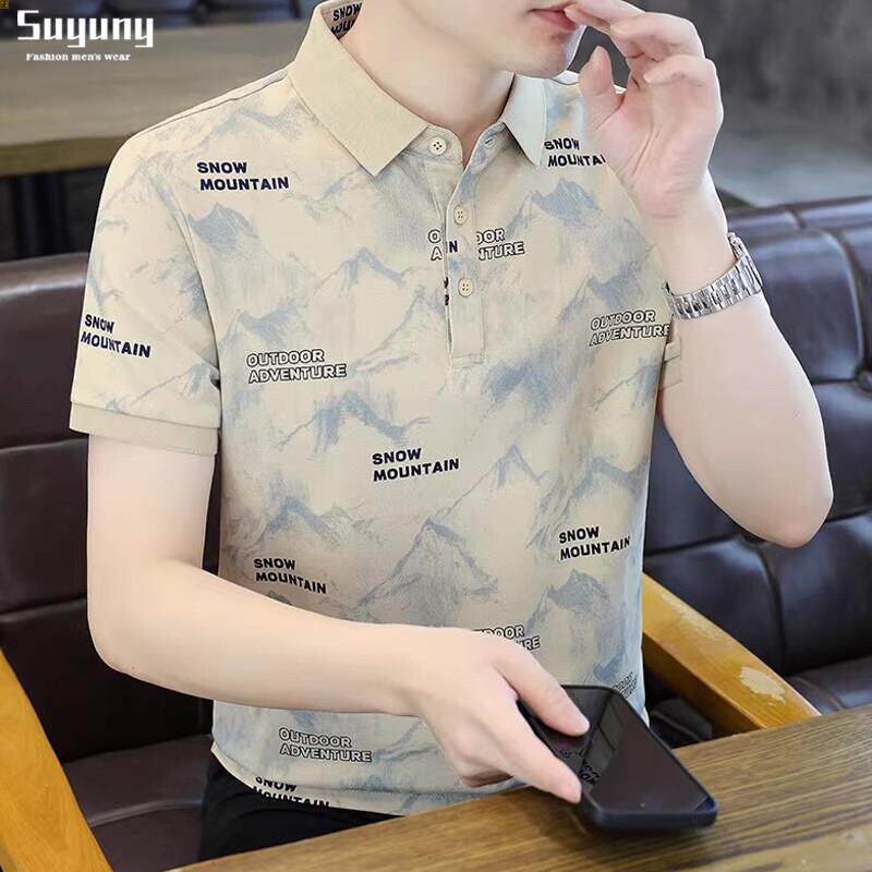 青年半袖冰丝翻领装衣服衫
