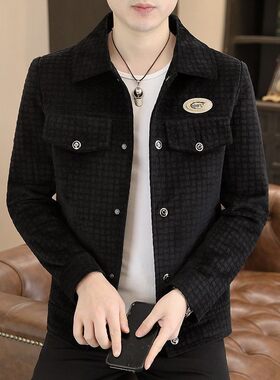 品质春秋季男士翻领夹克春装新款工装外套韩版休闲百搭男装上