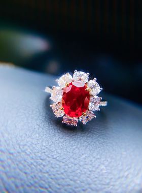 合成红宝石意大利不变色戒指环