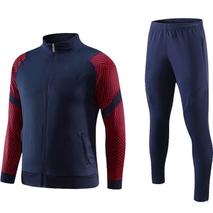 秋冬中国队长袖长裤足球服套装男开胸外套比赛训练服儿童出场队服