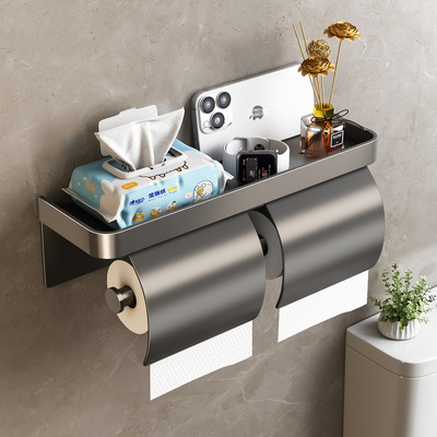 卫生间卷纸架厕所纸巾架浴室免打孔防水厕纸盒洗手间壁挂式纸巾盒
