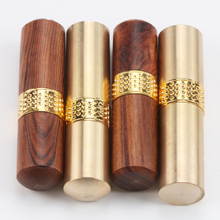 厂家 鑫美达手缝针红木针筒 纯铜缝纫针收纳针筒带顶针 批发