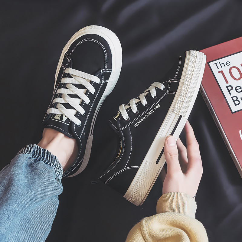 人本帆布鞋男鞋2025年新款