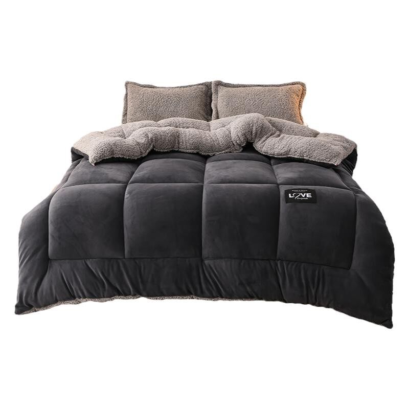 LAMBS WOOL QUILT WINTER QUILT QUILT THICKENED DOUBLE-SIDED PLUSH WARM DORMITORY SINGLE AND DOUBLE STUDENTS AUTUMN AND WINTER QUILT CORE 10 POUNDS