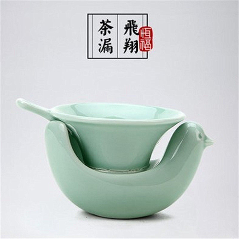 恒福正品茶具越窑影青定窑哥窑飞翔茶漏小鸟造型茶渣过滤网包邮