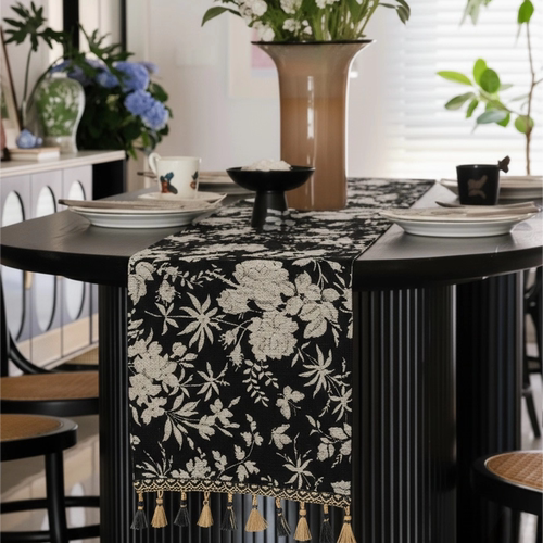 法式复古轻奢桌旗盖布中古风新款