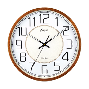 康巴丝挂钟全实木静音客厅卧室餐厅石英钟简约挂表夜光钟