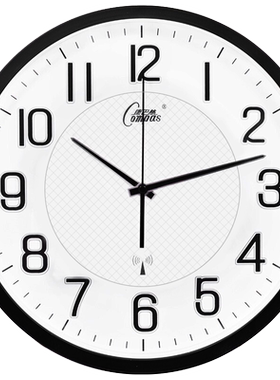 康巴丝智能电波挂钟 自动对时电波钟创意客厅钟表挂墙 C6891