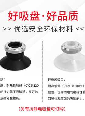 MSBN10/13/16/20/25/32/40/50平型带肋纹真空吸盘气动元件机械手