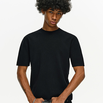 ANTIDOTE 纯色基础款圆领针织短袖男正肩t恤毛织cheanfit体恤上衣