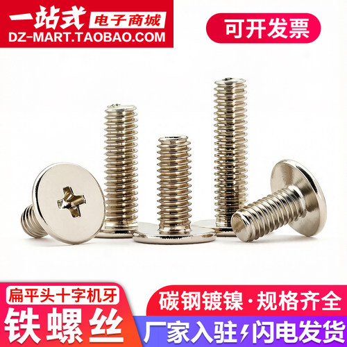 镀镍扁平头十字螺丝薄头大平头螺钉电脑机箱螺丝钉M2M2.5M3M4M5M6 - 封面
