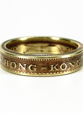 镀金好成交吧香港5毫真硬币戒指