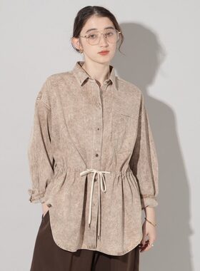 外贸原单尾货女款春秋新款时尚百搭宽松显瘦长袖牛仔衬衫