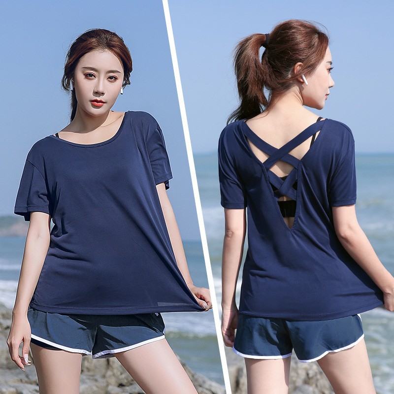 大码瑜伽服女夏季宽松健身房跑步服运动套装胖MM200斤减肥速干衣