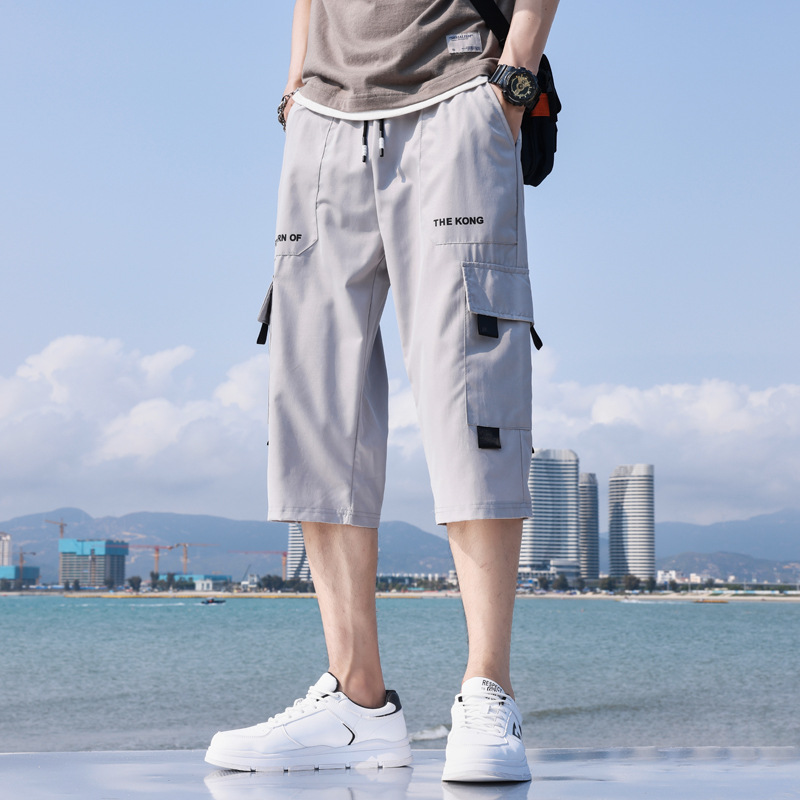 工装七分裤男潮流宽松2025大码运