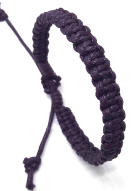 阿金手工 原创手绳 深褐色蜡线编织 男女情侣编织手链