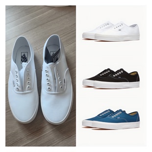 VANS万斯AUTHENTIC GORE休闲风无鞋带一脚蹬低帮帆布鞋小白鞋板鞋